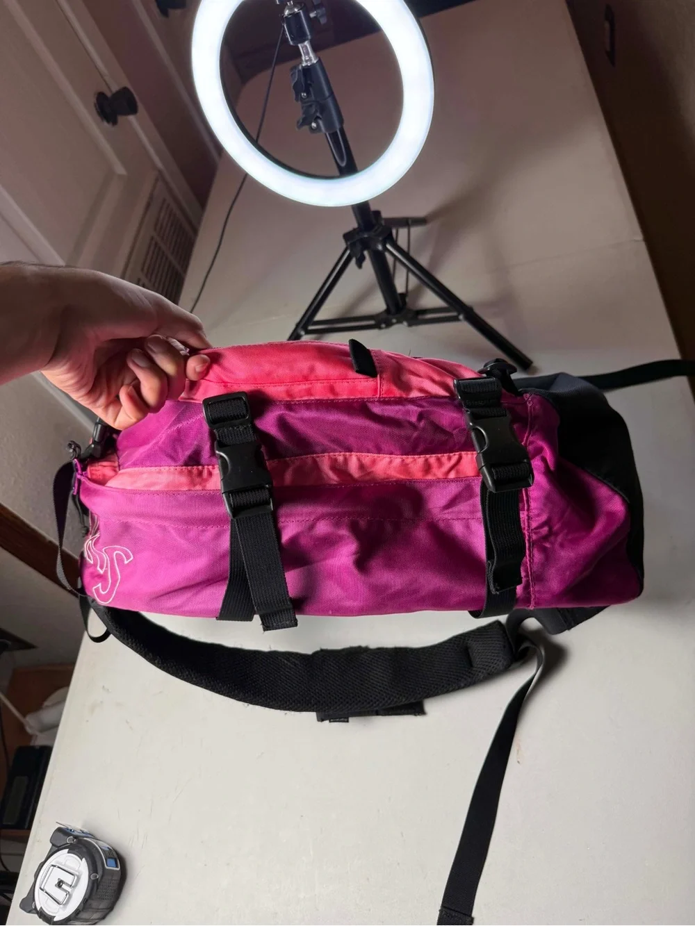 Supreme 19AW Backpack Rucksack Bag Magenta Purple Pink Used LIFE-0